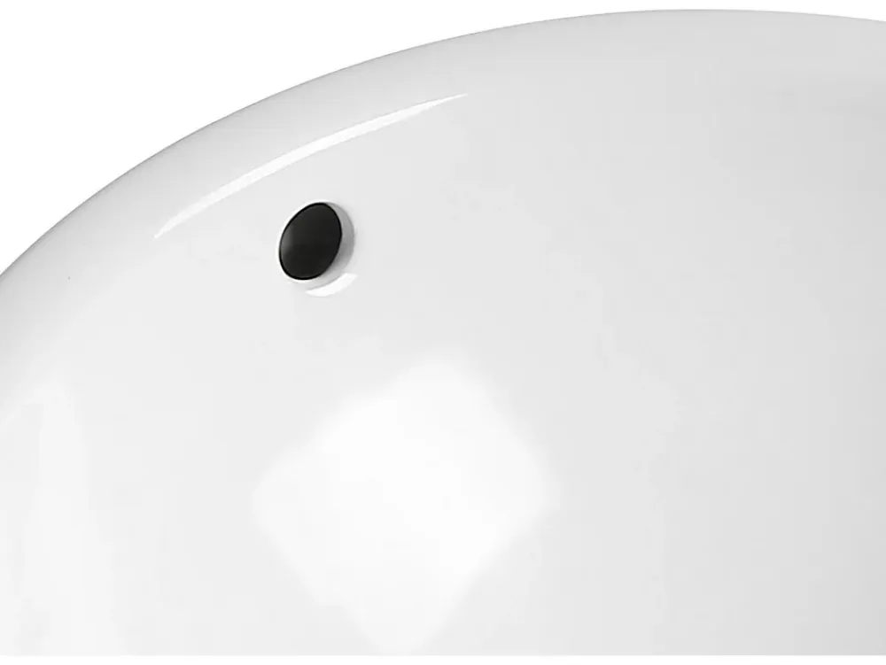 Vasque À Encastrer|Vente-unique Vasque de salle de bain semi-encastrée ronde en céramique - 46 cm - Blanc - CATONAC II