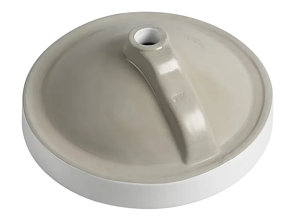 Vasque À Encastrer|Vente-unique Vasque de salle de bain semi-encastrée ronde en céramique - 46 cm - Blanc - CATONAC II