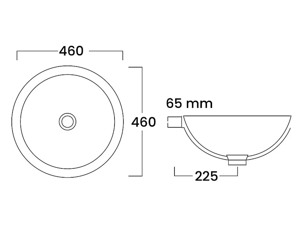Vasque À Encastrer|Vente-unique Vasque de salle de bain semi-encastrée ronde en céramique - 46 cm - Blanc - CATONAC II