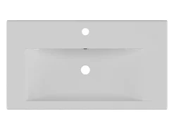 Vasque À Encastrer|Vente-unique Vasque de salle de bain semi-encastrée rectangle en céramique - 71,5 cm - Blanc - YASMAC II