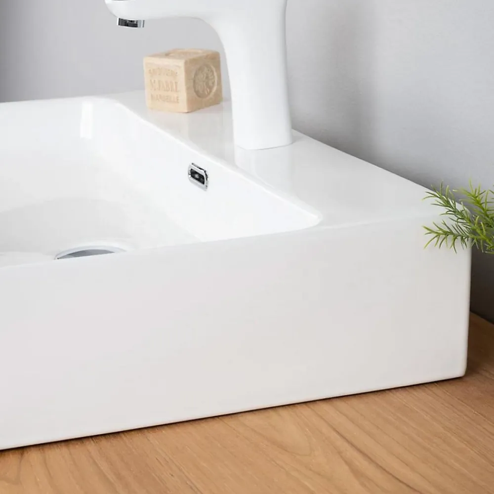 Vasque À Poser|Wanda Collection Vasque en céramique avec plage Olga 60cm