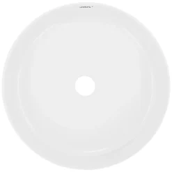 ECD Germany Vasque en céramique blanc ronde avec bond de vidage salle de bain 355x120 mm