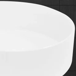 ECD Germany Vasque en céramique blanc ronde avec bond de vidage salle de bain 355x120 mm