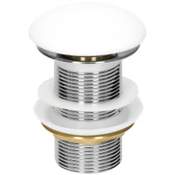 ECD Germany Vasque en céramique blanc ronde avec bond de vidage salle de bain 355x120 mm