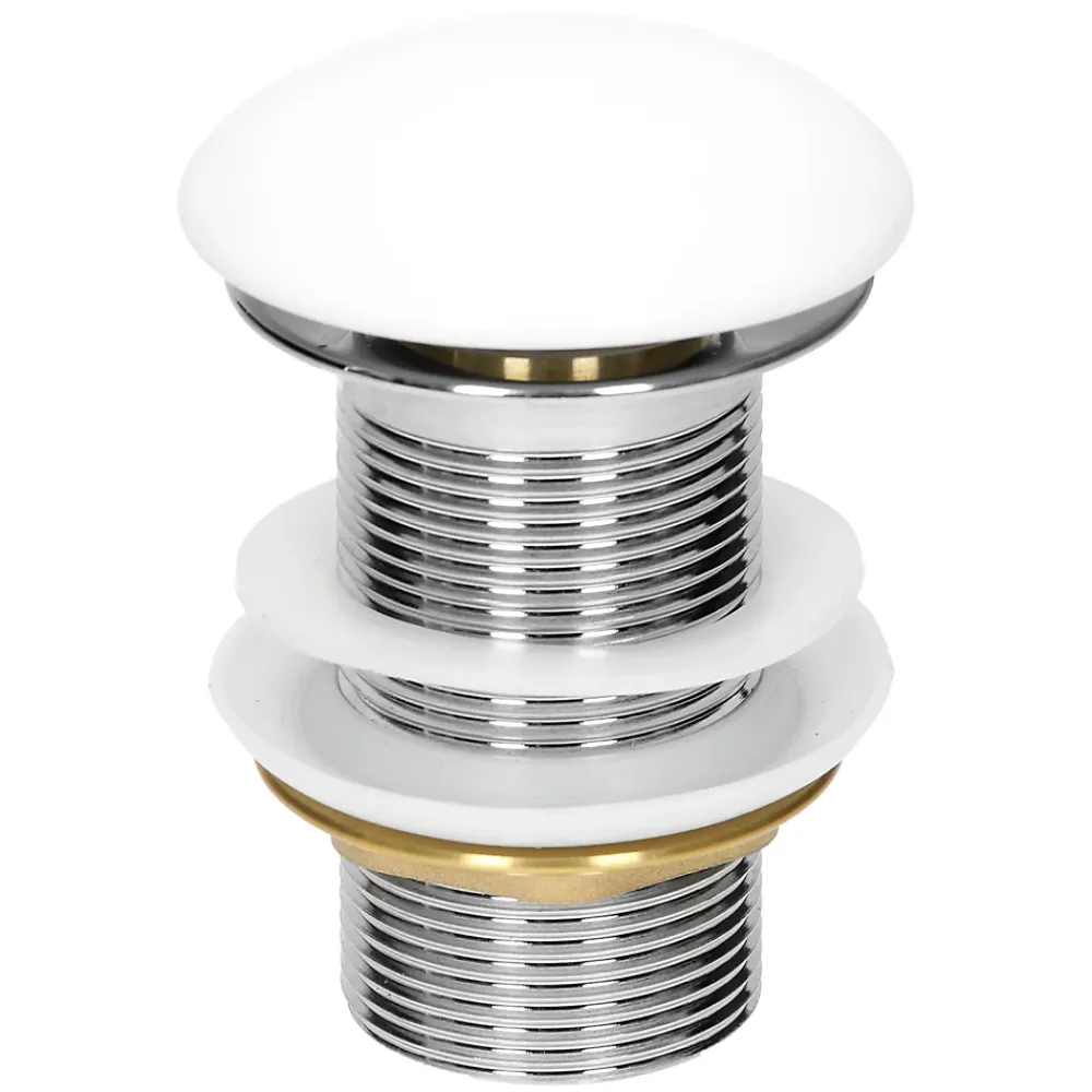 ECD Germany Vasque en céramique blanc ronde avec bond de vidage salle de bain 355x120 mm