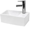 ECD Germany Vasque en céramique blanc avec bonde de vidage pour salle de bain 350x205x125 mm