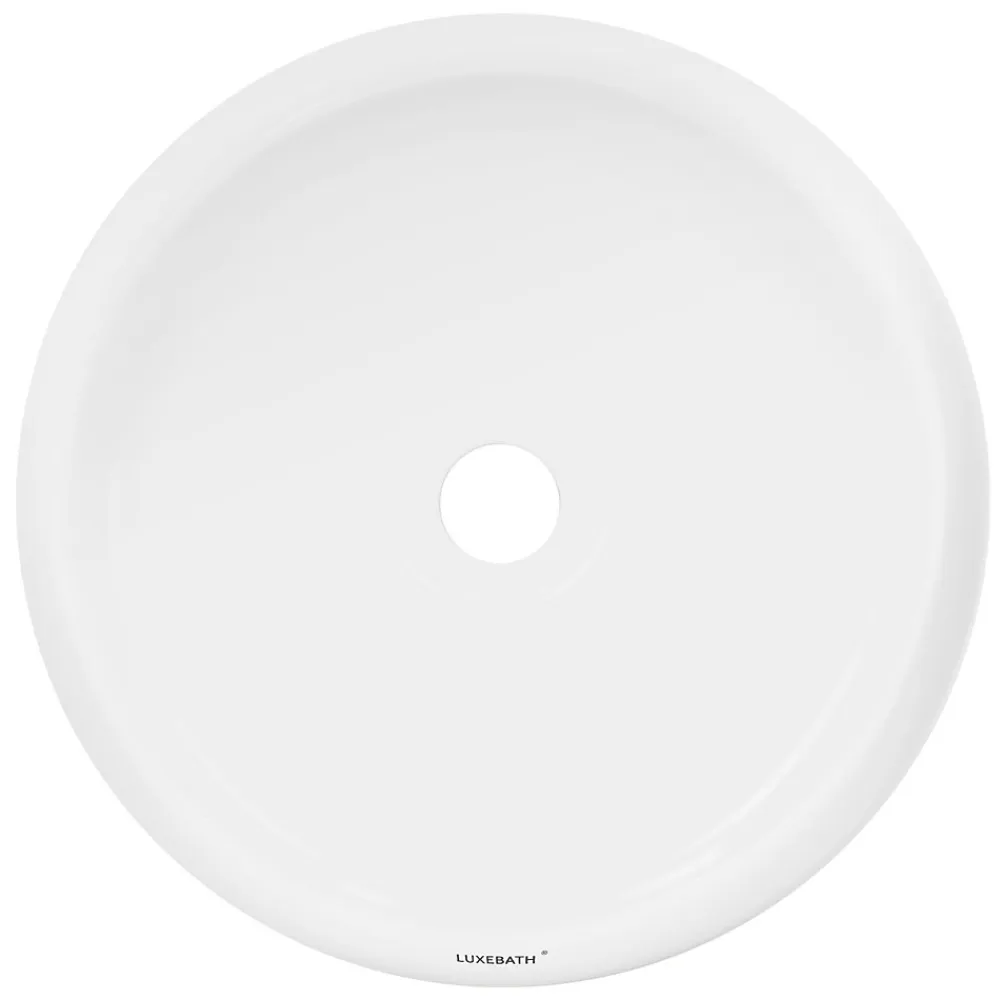 ECD Germany Vasque en céramique blanc avec bonde de vidage pour salle de bain 350x120 mm