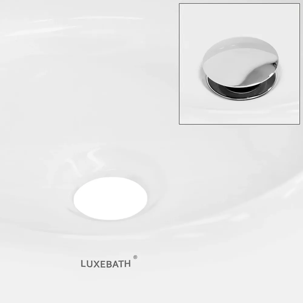 ECD Germany Vasque en céramique blanc avec bonde de vidage pour salle de bain 350x120 mm