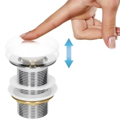 Vasque À Poser|ECD Germany Vasque en céramique blanc avec bonde de vidage pour salle de bain