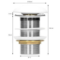 Lavabo|ECD Germany Vasque en céramique blanc avec bonde de vidage pour salle de bain 630x420x120 mm