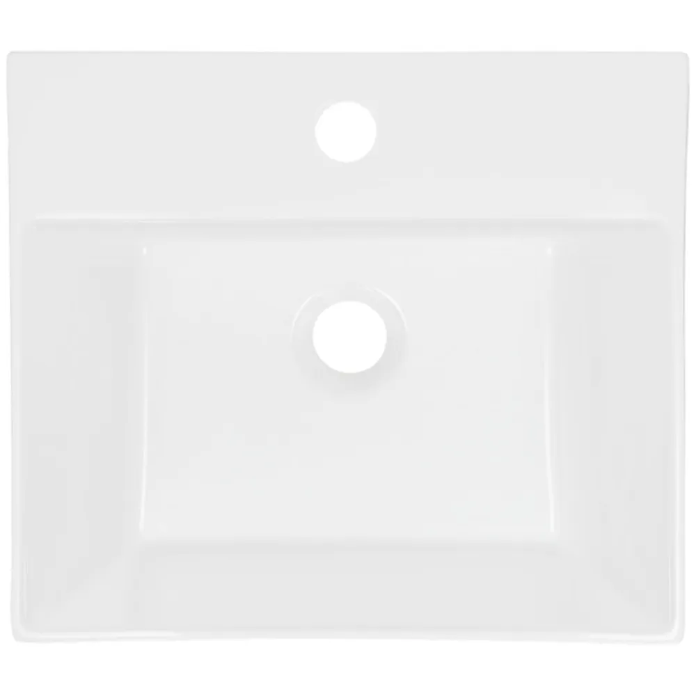 ECD Germany Vasque en céramique blanc avec bonde de vidage pour salle de bain 415x360x130 mm