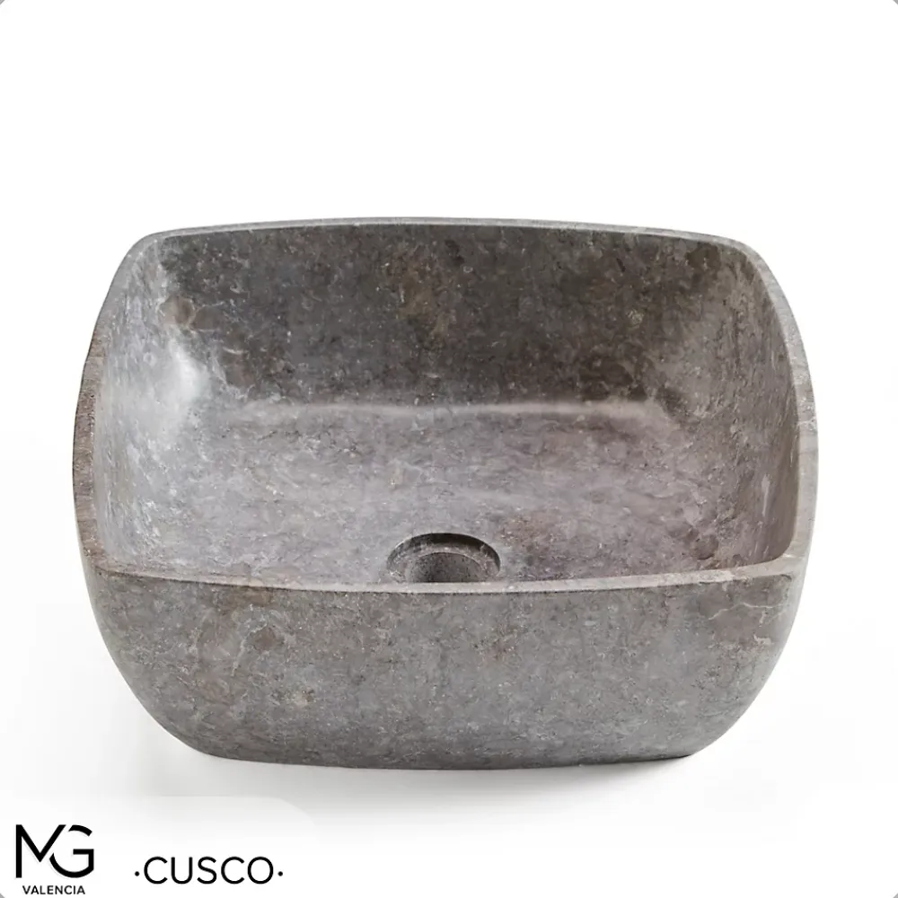 Vasque À Poser|MG Valencia Vasque en marbre naturel CUSCO GREY 40x40x15 cm