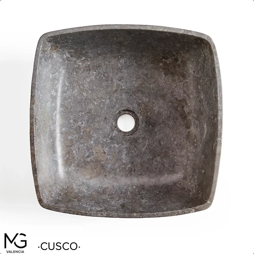 Vasque À Poser|MG Valencia Vasque en marbre naturel CUSCO GREY 40x40x15 cm