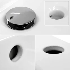 ECD Germany Vasque encastré lavabo Evier salle de bain en ceramique blanc 710 x 465 x 175 mm