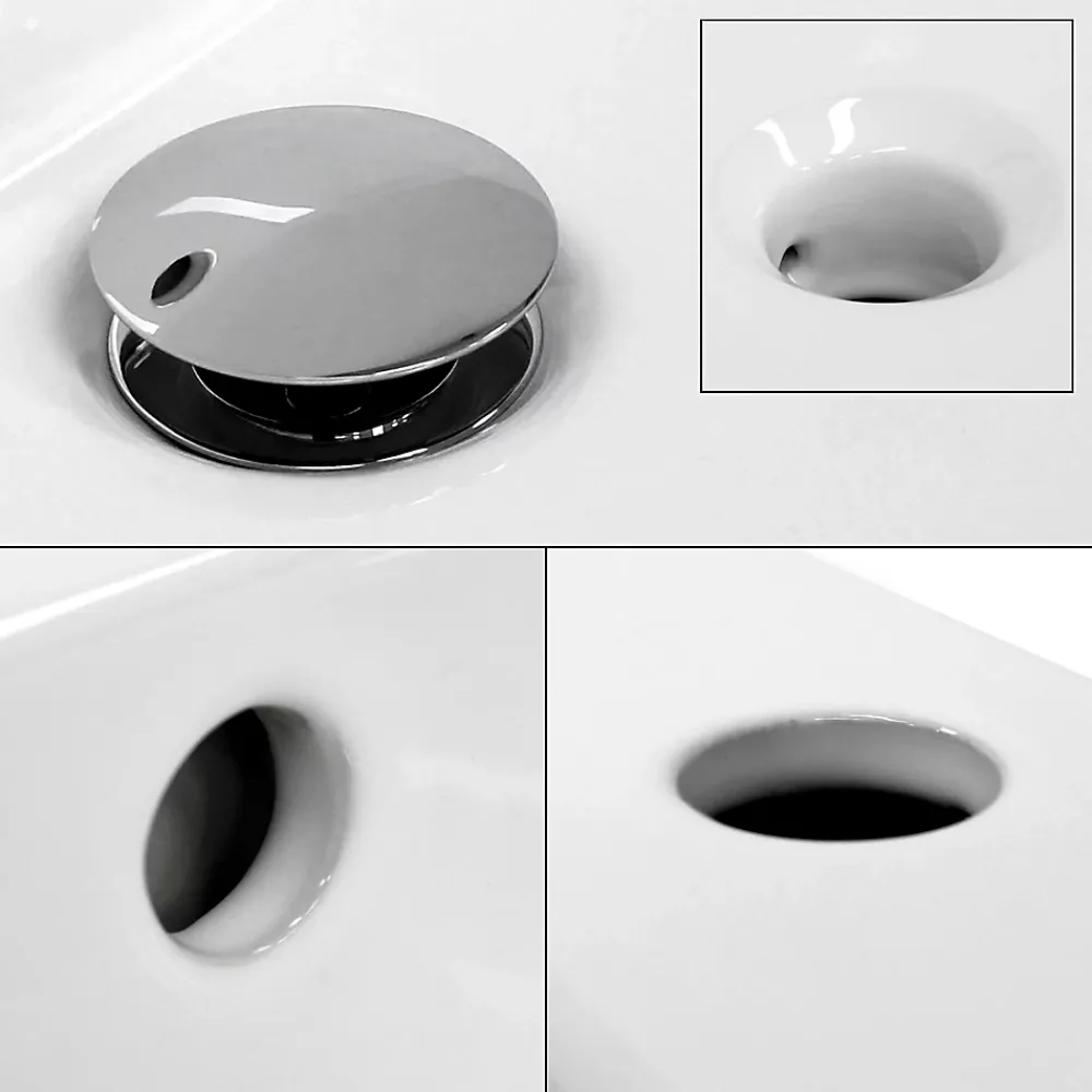 ECD Germany Vasque encastré lavabo Evier salle de bain en ceramique blanc 610 x 465 x 175 mm