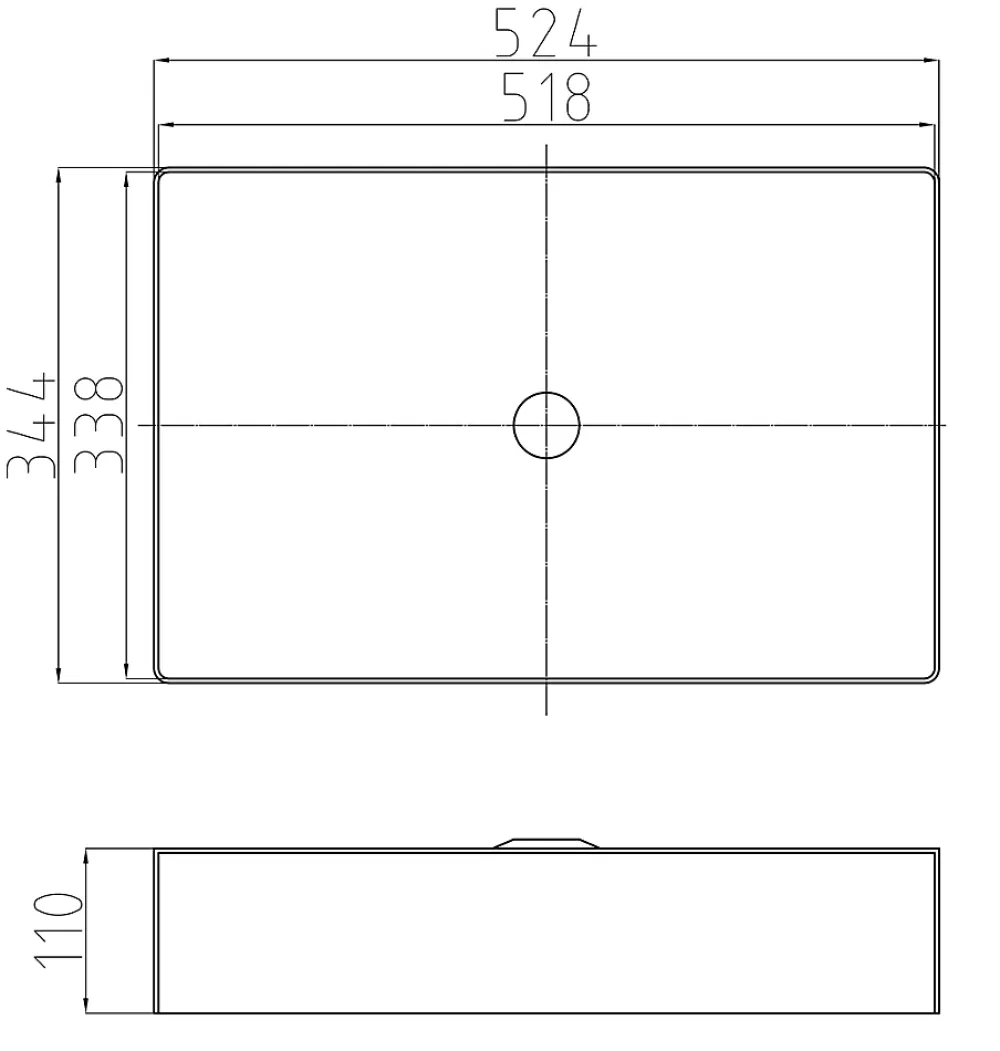 Vasque À Poser|Bernstein Vasque Lavabo rectangulaire à poser 52,4x34,4x11cm en acier inoxydable sur meuble de salle de bain NT12 - Noir mat