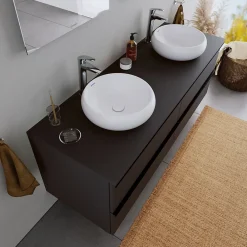 Duravit Vasque Lavabo rond design à poser Diamètre 40cm en fonte minérale - Blanc mat - DURAVOLO
