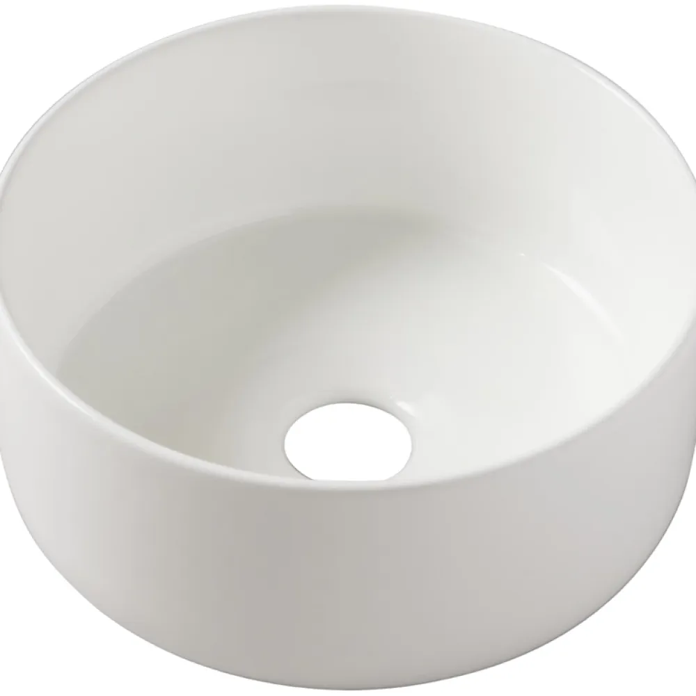 Planète Bain Vasque Lave mains Jany 25 cm - Blanc brillant - Faible diamètre - Rebords fins