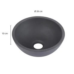 Plan Vasque Lave-Mains|Mob-In Vasque lave-mains à poser ronde en béton gris 26cm
