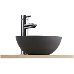 Plan Vasque Lave-Mains|Mob-In Vasque lave-mains à poser ronde en béton gris 26cm