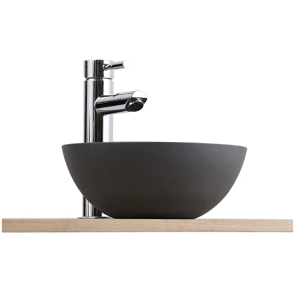 Plan Vasque Lave-Mains|Mob-In Vasque lave-mains à poser ronde en béton gris 26cm