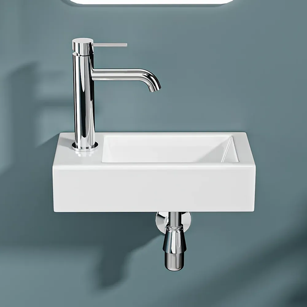 Lavabo|Dileci Vasque lave-mains sortie gauche (36,5x18x9cm) -