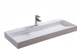 Bernstein Vasque moderne suspendue 70x46x15cm en marbre coulé avec trous prépercés - BS6001