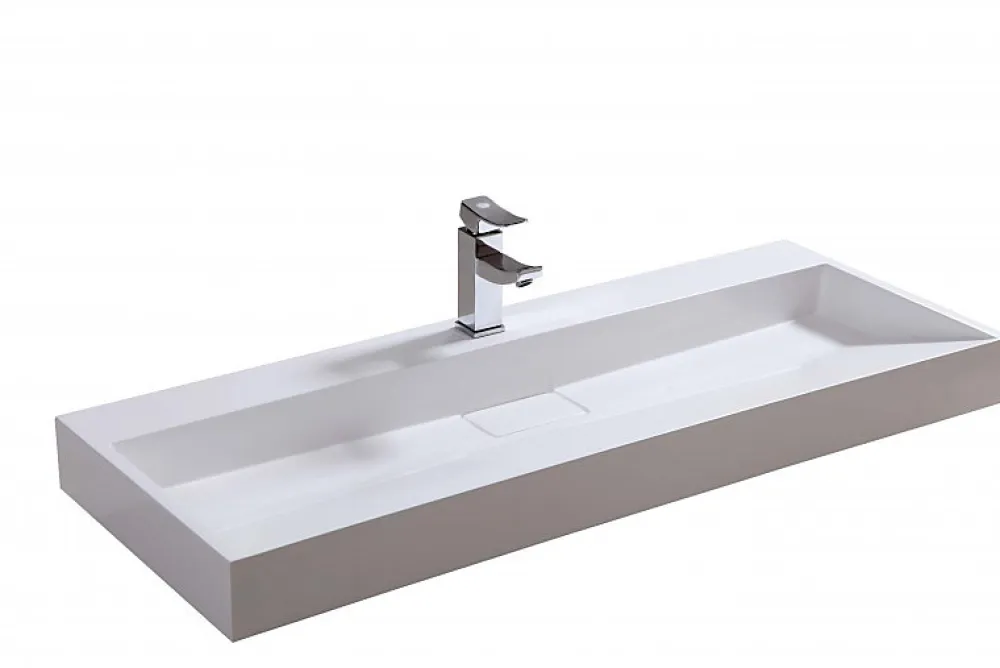Bernstein Vasque moderne suspendue 60x37x15cm en marbre coulé avec trous prépercés - BS6001