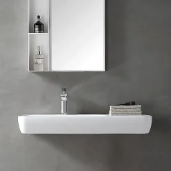 Lavabo|Bernstein Vasque moderne 90x40x12cm Lavabo en fonte, Lave main suspendu à poser, sans robinet ni bonde - TWG202