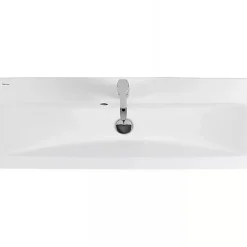 Sanindusa Vasque murale ou à encastrer céramique traditionnelle Look 103x36 blanc
