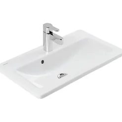 Sanindusa Vasque murale ou à encastrer céramique traditionnelle Look 103x36 blanc