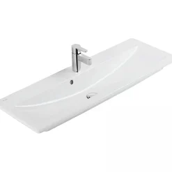 Sanindusa Vasque murale ou à encastrer céramique traditionnelle Look 63x36 blanc