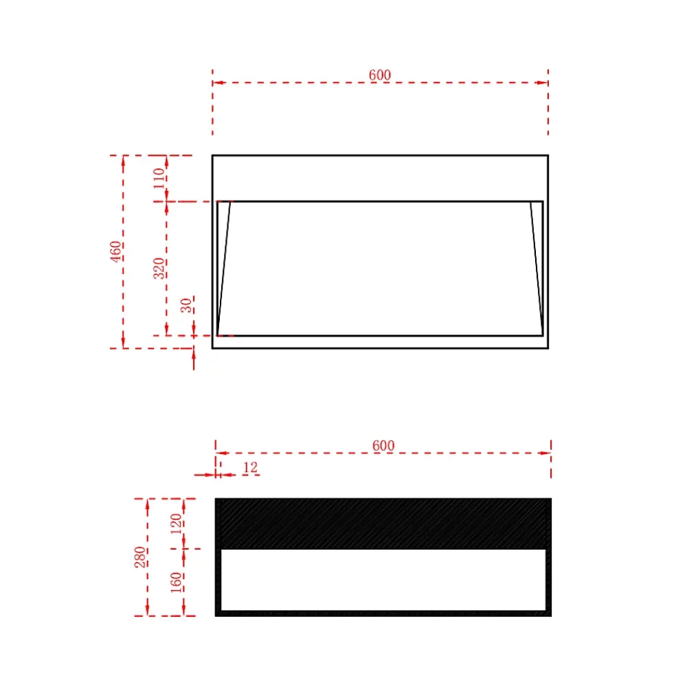 Bernstein Vasque murale 60x46x28cm en fonte minérale avec espace de rangement - blanc mat - TWG71