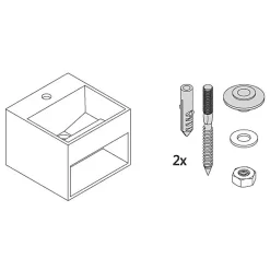 Bernstein Vasque murale 32,5x32,5x25cm en fonte minérale avec espace de rangement - PB2035