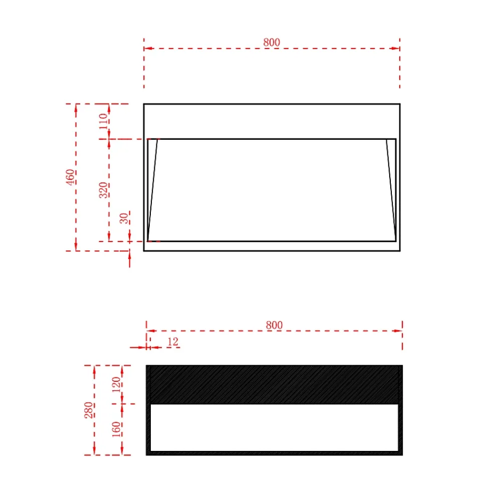 Bernstein Vasque murale 80x46x28cm en fonte minérale avec espace de rangement - blanc mat - TWG71