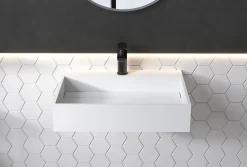 Lavabo|Bernstein Vasque murale 60x46x13cm en fonte minérale - PB2080 - blanc mat