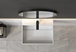 Lavabo|Bernstein Vasque murale 60x46x13cm en fonte minérale - PB2080 - blanc mat