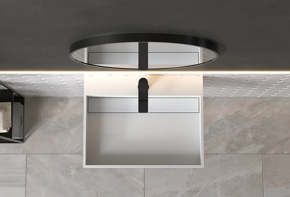 Lavabo|Bernstein Vasque murale 60x46x13cm en fonte minérale - PB2080 - blanc mat