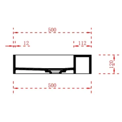 Bernstein Vasque murale 120x50x12cm ou à poser avec espace de rangement - fonte minérale - TWG222