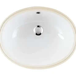 Sanindusa Vasque ovale a encastrer par dessous 57x45 hauteur 20cm porcelaine vitrifiée VOUGA blanche (vidage non inclus)