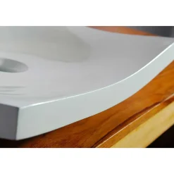 Autres Vasque plate blanche en résine à poser pour salle de bain moderne