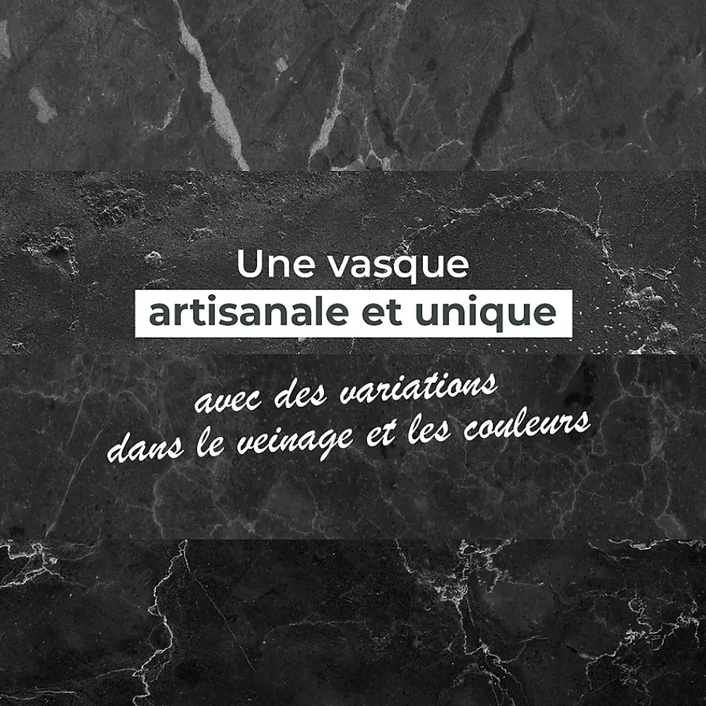 Ocean Line Vasque ronde à poser en marbre noir, Sterio