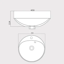 Cuisibane Vasque ronde à poser RESIBOL 45 cm - Blanc