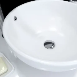 Vasque À Poser|Aurlane Vasque ronde en céramique blanche à poser - Diamètre 42cm - Hauteur 18cm - PARABOLA