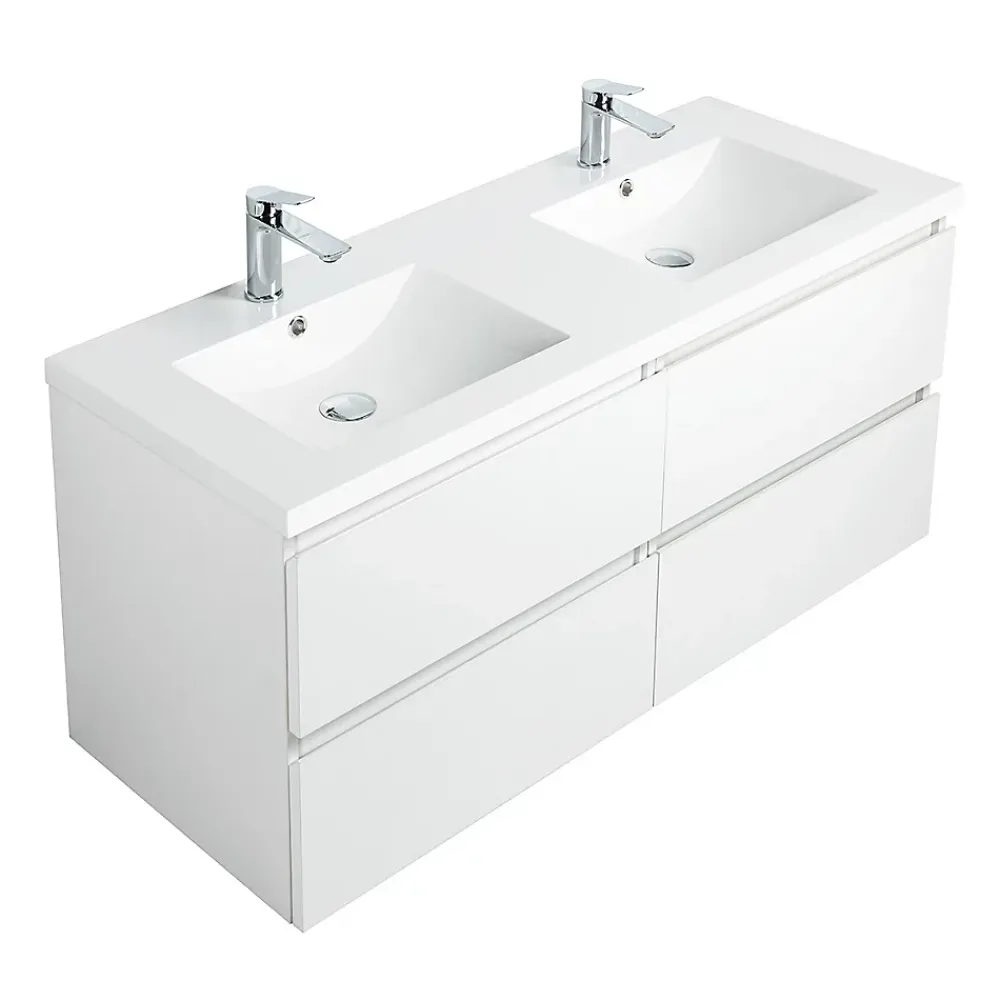 Plan Double Vasque|Bain-Bain Vasque résine 120Cm NOLAN -