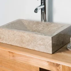 Wanda Collection Vasque salle de bain à poser Alexandrie rectangle 30cm x 40cm gris