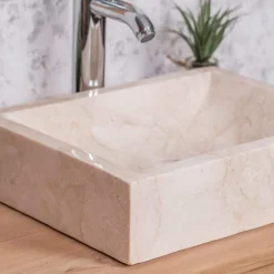Vasque À Poser|Wanda Collection Vasque salle de bain à poser Alexandrie rectangle 30cm x 40cm crème