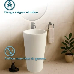 Ambra Vasque salle de bain colonne sur pied,en Solid surface 50 cm - Kezia