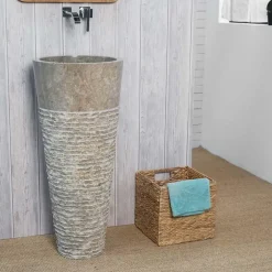 Lavabo|Wanda Collection Vasque salle de bain sur pied en marbre Florence gris