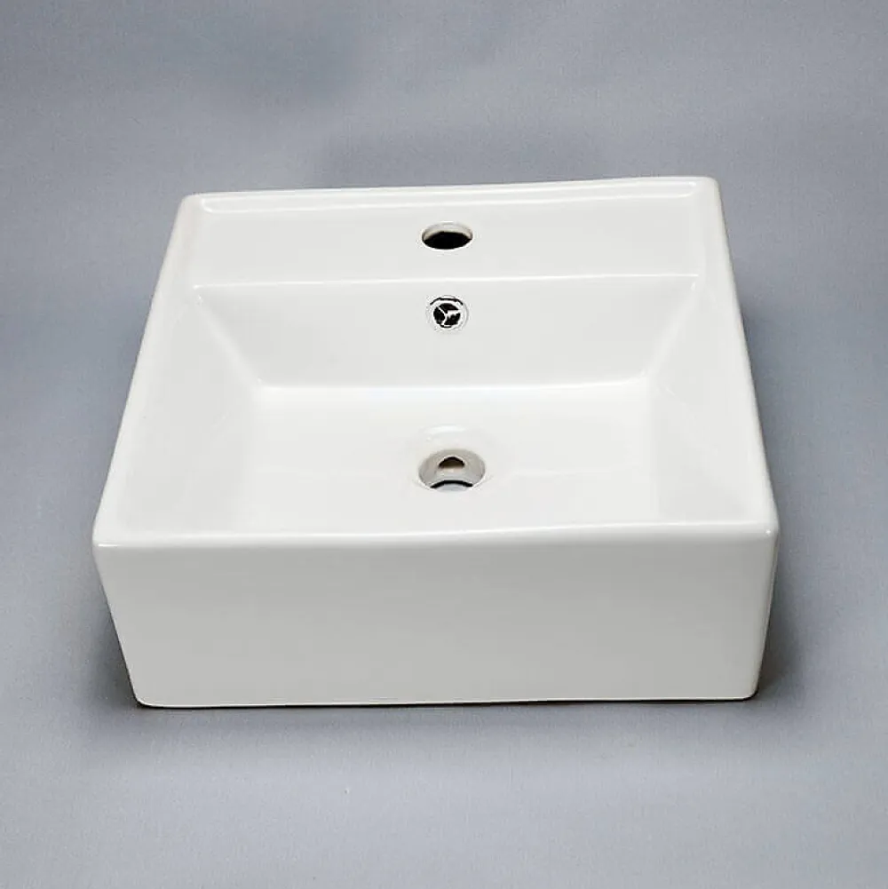 Rue Du Bain Vasque Semi Encastrable Carrée céramique - 41x41 cm - Pure